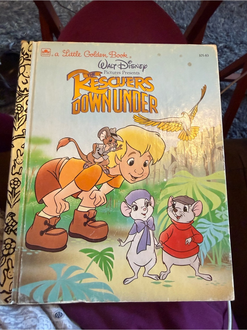 1990s Rescuers Down Under Little Golden Hardcover Book